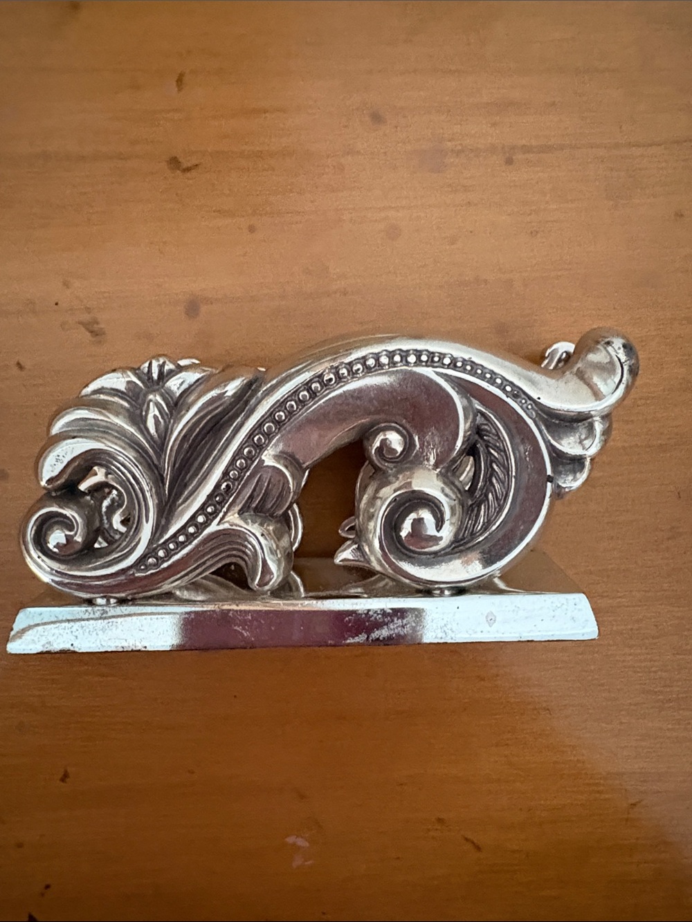 Brighton Business Card Holder - Ornate Silver